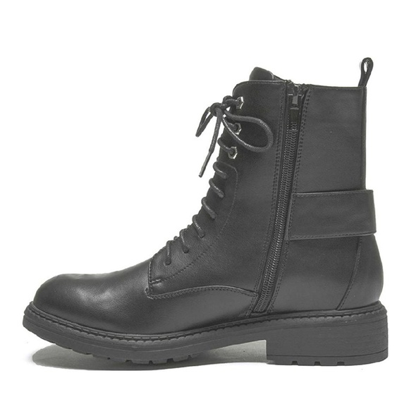 1 LEFT! Classic Matte Punk Rock Combat Booties - Picture 4 of 6